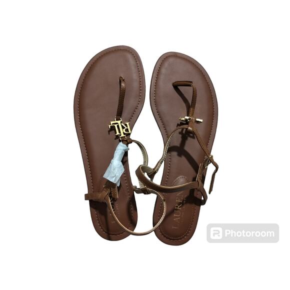 NWOT Lauren Ralph Lauren brow leather classic sandals size 8 - Picture 2 of 10